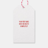 ハッピーバレンタインデーシンプル白ハートオン赤 ギフトタグ (裏面)