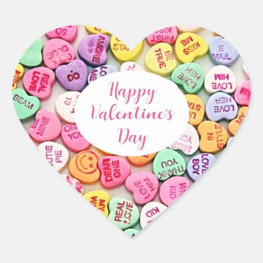 ハッピーバレンタインデーシール ハートシール (正面)