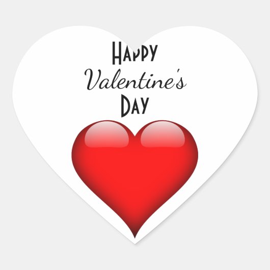 ハッピーバレンタインデーシール ハートシール (正面)