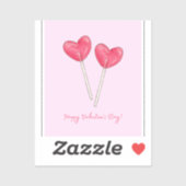 ハッピーバレンタインデースウィートキャンディハート棒つきキャンデー シール (シート)