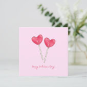 ハッピーバレンタインデースウィートキャンディハート棒つきキャンデー 招待状 (スタンド正面)