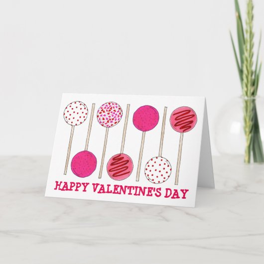 ハッピーバレンタインデースウィートケーキポップグルメ シーズンカード (正面)
