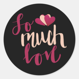 ハッピーバレンタインデースエレガントクリプトハート文字 ラウンドシール