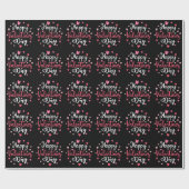 ハッピーバレンタインデースエレガントクリプトピンクハート ラッピングペーパー (フラット)