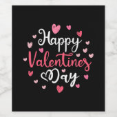 ハッピーバレンタインデースエレガントクリプトピンクハート ワインラベル (シングルラベル)