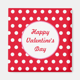 ハッピーバレンタインデースクエアマグネット（赤と白） マグネット