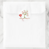 ハッピーバレンタインデーステッカー – ギフトラベル ラウンドシール (バッグ)