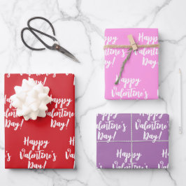 ハッピーバレンタインデースモダンクリプトタイポグラフィ ラッピングペーパーシート
