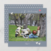 ハッピーバレンタインデースモダンクリプト写真 サンキューカード (正面/裏面)