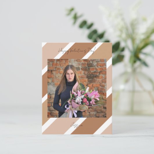 ハッピーバレンタインデースモダンクリプト写真 ポストカード (スタンド正面)