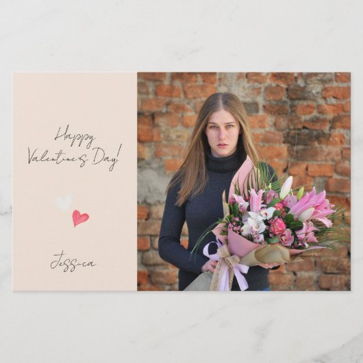 ハッピーバレンタインデースモダンクリプト写真 便箋 (正面)