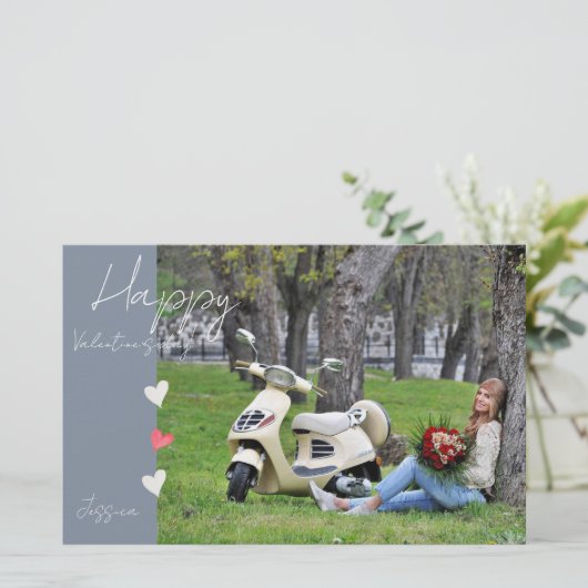 ハッピーバレンタインデースモダンクリプト写真 便箋 (スタンド正面)