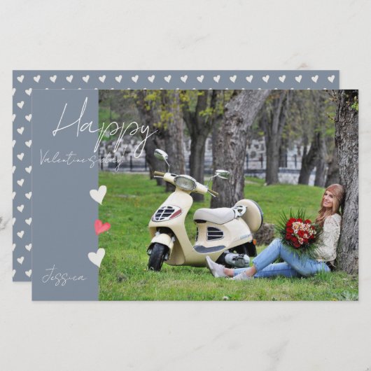 ハッピーバレンタインデースモダンクリプト写真 便箋 (正面/裏面)
