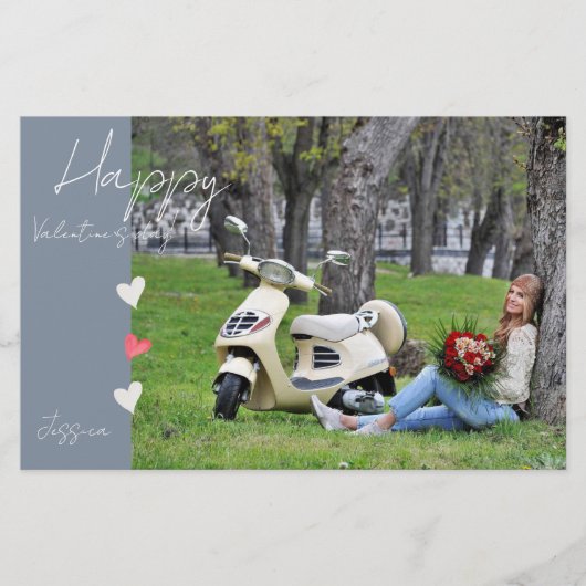 ハッピーバレンタインデースモダンクリプト写真 便箋 (正面)