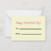 ハッピーバレンタインデーセット100ピンククレヨンカード ノートカード (裏面)