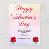 ハッピーバレンタインデーソフトパステルレッドローゼスパーティー シーズンポストカード (正面)