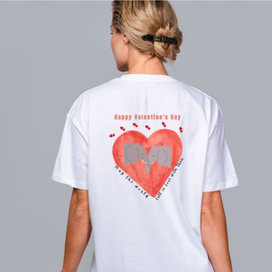 ハッピーバレンタインデーゾウ愛好家 Tシャツ