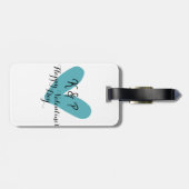 ハッピーバレンタインデーターコイズハート名前文字 ラゲッジタグ (裏面横)