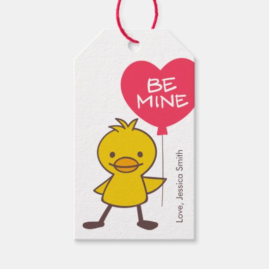 ハッピーバレンタインデーダックBE MINE ギフトタグ (正面)