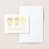 ハッピーバレンタインデーチョコレートディップストロベリー 箔カード (ディスプレー)