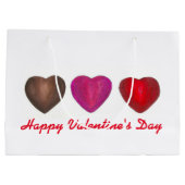 ハッピーバレンタインデーチョコレートハート抱き枕 ラージペーパーバッグ (裏面)