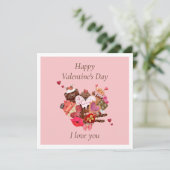 ハッピーバレンタインデーチョコレート サンキューカード (スタンド正面)