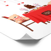 ハッピーバレンタインデーテディベアデザインウォールデコール ポスター (角)