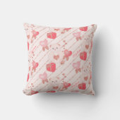 ハッピーバレンタインデーテディベアパターン付文字 クッション (正面)