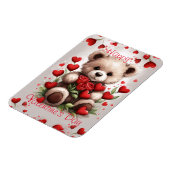 ハッピーバレンタインデーテディベアラブハート マグネット (左側)