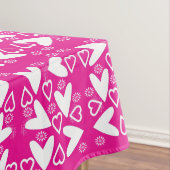 ハッピーバレンタインデーテーブルクロスピンクホワイトハート テーブルクロス (インサイチュ)