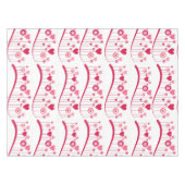 ハッピーバレンタインデーテーブルクロスピンク赤いハート テーブルクロス (正面(横))