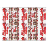 ハッピーバレンタインデーテーブルクロス牛の赤いハート テーブルクロス (正面(横))