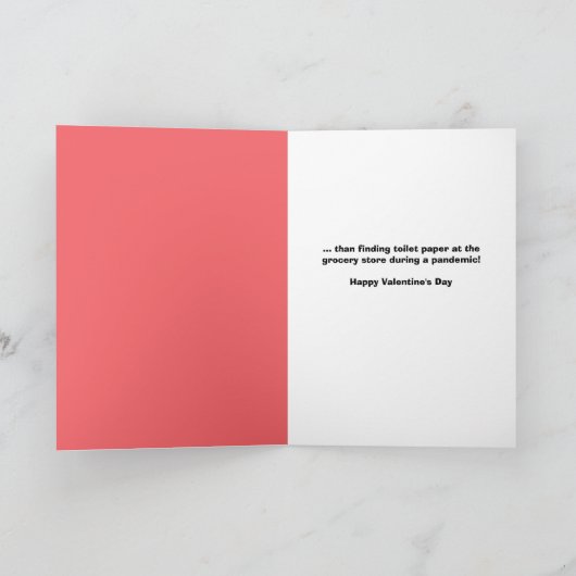 ハッピーバレンタインデートイレ紙パンデミックユーモア シーズンカード (内部)