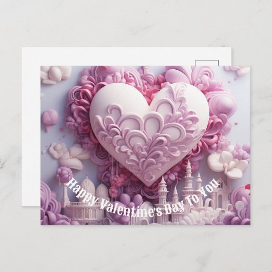 ハッピーバレンタインデートゥユーホリデーカード シーズンポストカード (正面/裏面)