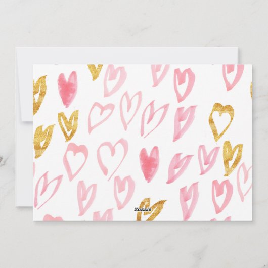 ハッピーバレンタインデートレンディーハートフォトカード シーズンカード (裏面)