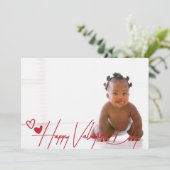 ハッピーバレンタインデートレンディーフォントフォトカード シーズンカード (スタンド正面)