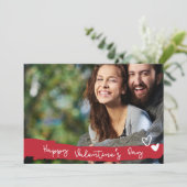 ハッピーバレンタインデートレンディーフォントフォトカード シーズンカード (スタンド正面)