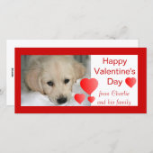 ハッピーバレンタインデードッグの写真カード シーズンカード (正面/裏面)