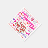 ハッピーバレンタインデードードルズパターン スタンダードカクテルナプキン (角)