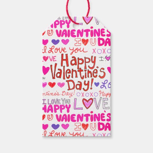 ハッピーバレンタインデードードル ギフトタグ (正面)