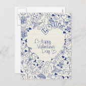 ハッピーバレンタインデードードル! シーズンポストカード (正面/裏面)