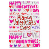 ハッピーバレンタインデードードル ミディアムペーパーバッグ (正面)