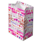 ハッピーバレンタインデードードル ミディアムペーパーバッグ (裏面アングル)