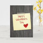 ハッピーバレンタインデーノートオンウッド カード (黄色い花)