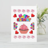 ハッピーバレンタインデーハッピーバースデー招待状 招待状 (スタンド正面)