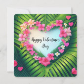 ハッピーバレンタインデーハワイアンレイハート シーズンカード (正面)