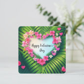 ハッピーバレンタインデーハワイアンレイハート シーズンカード (スタンド正面)