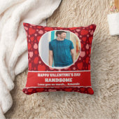 ハッピーバレンタインデーハンサムパーソナライズされた写真 クッション (ブランケット)