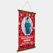 ハッピーバレンタインデーハンサムパーソナライズされた写真 吊り下げ型タペストリー (傾斜あり)