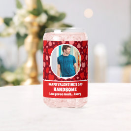 ハッピーバレンタインデーハンサム写真 ガラス缶